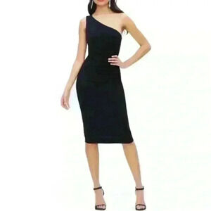 Dress the Population Black Martine Stretch
Crepe One-Shoulder Dress